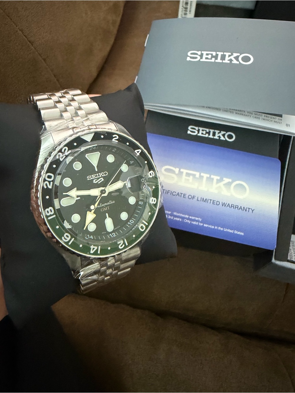 Seiko 5 Sports Green GMT SSK035K1 Automatic Watch 42.5mm Men